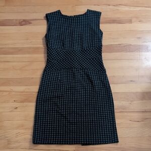 Banana Republic Pattern Dress Black Gray Dot 6